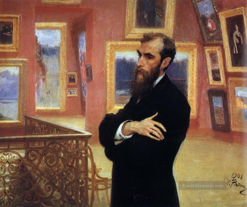 Porträt von Pavel Tretjakow Gründer der Tretjakow Galerie 1901 Ilja Repin Ölgemälde